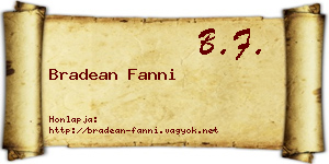 Bradean Fanni névjegykártya